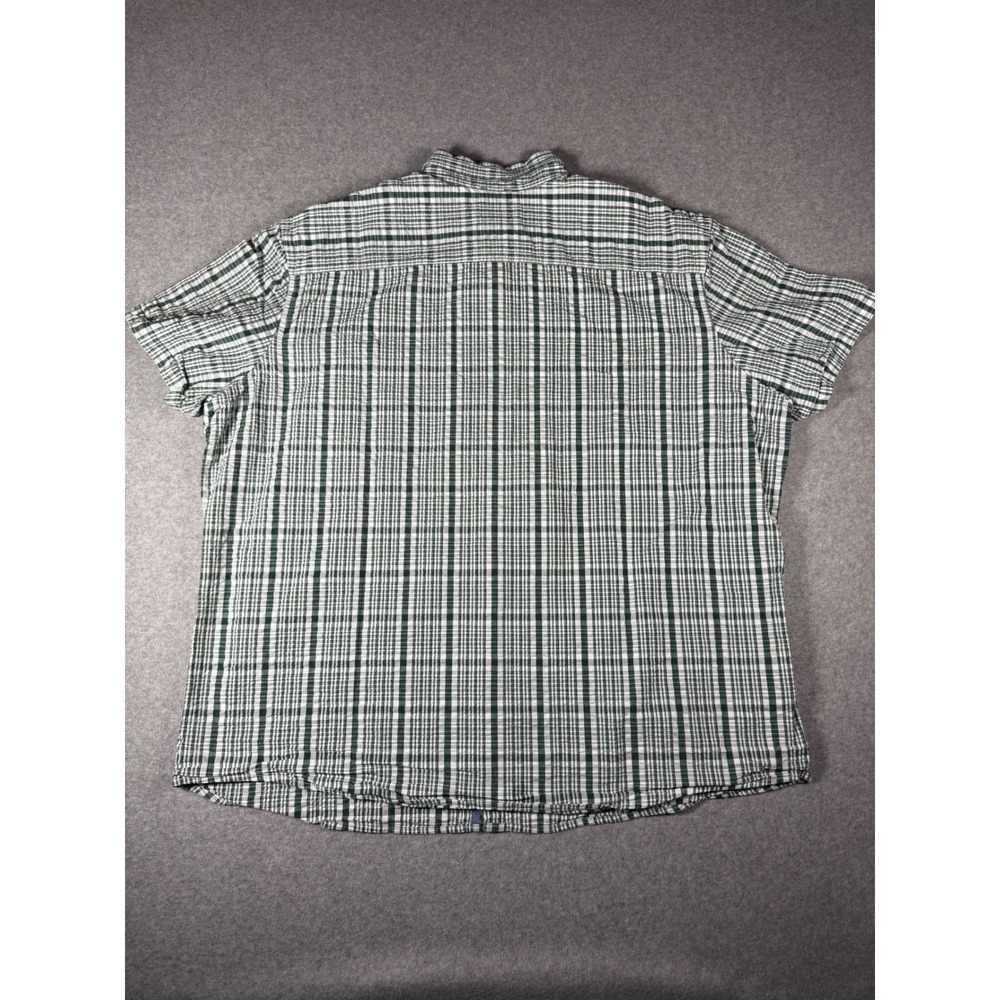 Lot of 2 Eddie Bauer Button Down Shirts Men 2XL Green Plaid Gray Good Short Slv - Picture 8 of 16